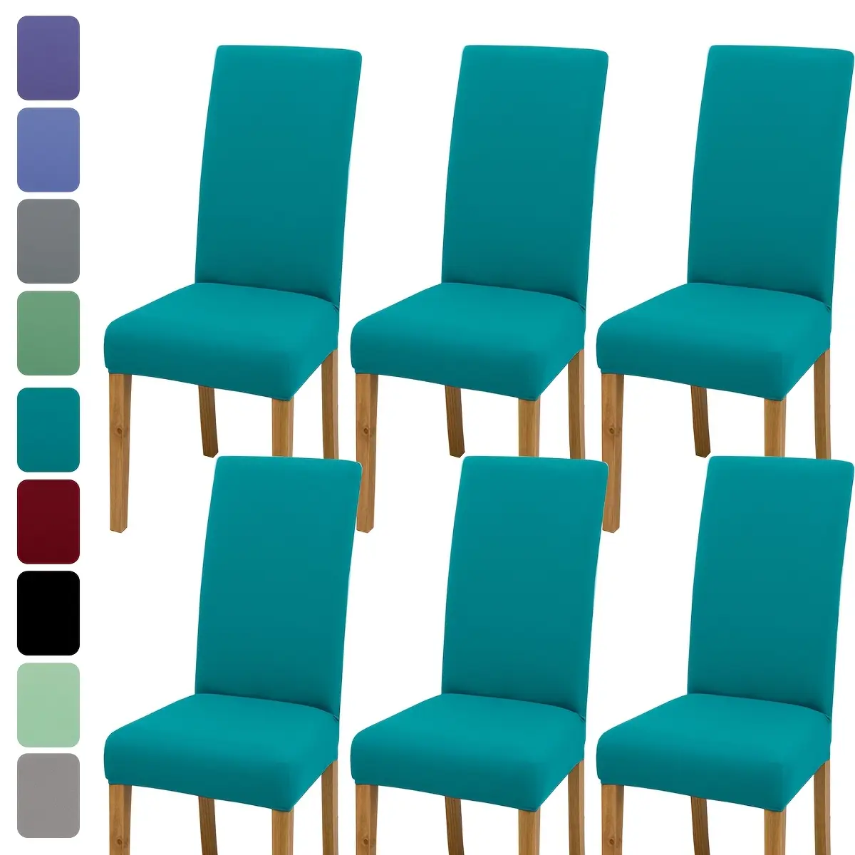 Dining Chair Covers Set (4/6/8/10 Sizes) - Silky Soft Elastic Polyester Spandex Slipcovers, Vintage Classic, Full All-In-1 Wrap, Machine-Washable, Sturdy Fabric Protectors for Home & Restaurant Decoration