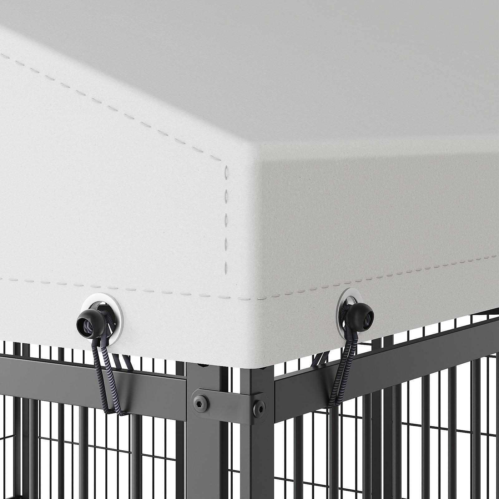 [Bellemave]Large Dog Kennel Outdoor Pet Pens Dogs Run Enclosure Animal Hutch Metal Coop Fence with Roof Cover.9.62'L x 9.35'W x 6.18'H.