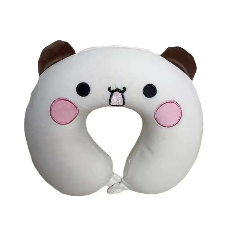 Cute Anime Bubu U-shaped Pillow Soft Plush Dudu Panda Portable Neck Pillow Adult Children Travel Pillow Nap Flight Neck Pillow