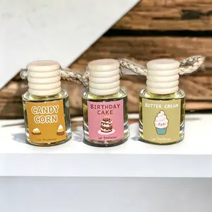 3-Pack Car Fragrance Glass Bottles, Car Fragrance Set, Hanging Rearview Mirror Perfume Holder, Car Aroma Diffuser, Fresh Scent for Your Vehicle