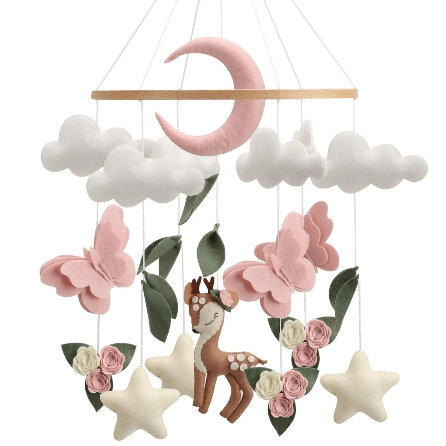 Hanging Mobile Girl Room Decor Butterflies Flowers Ceiling Mobile
