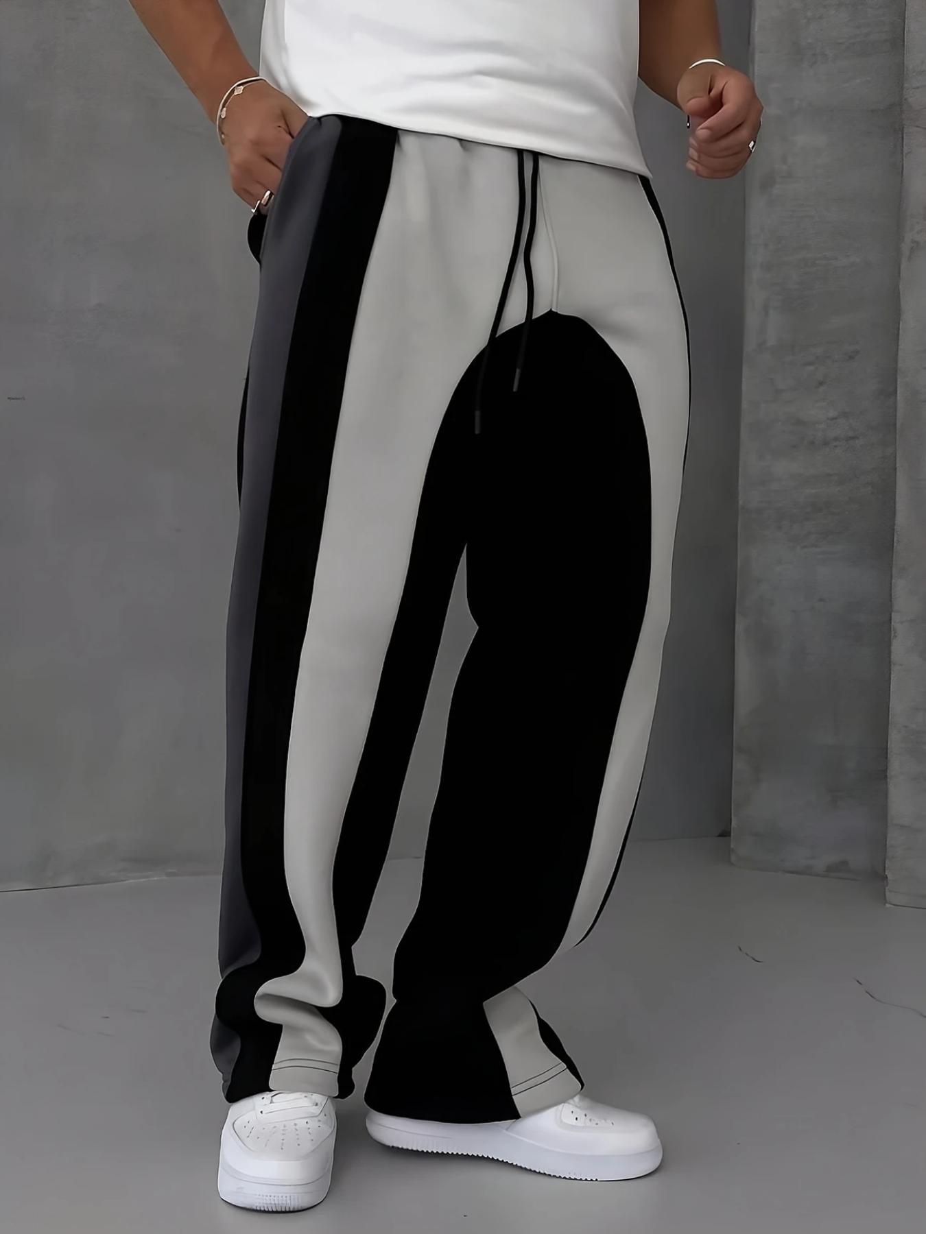 Men's Colorblock Side Stripe Sweatpants, Regular Fit Casual Comfy Breathable Pants for Daily Wear, Men's Trousers for All Seasons