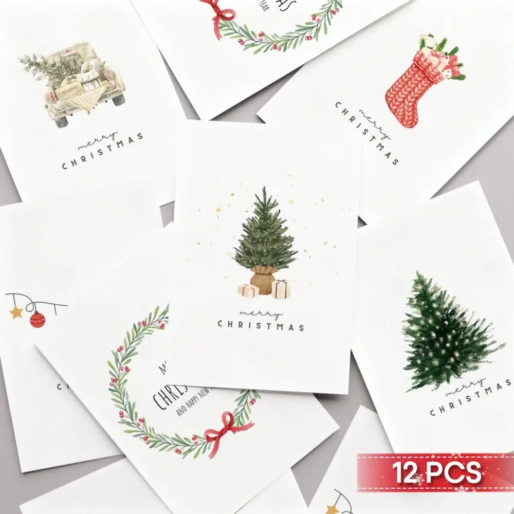 24pcs Minimalist Watercolor Christmas Card Set with Envelopes, Funny Holiday Greeting Cards Bulk Pack, Happy Holidays Cards With Envelopes, Winter Holiday Gift, Seasonal Greetings, Art Cards