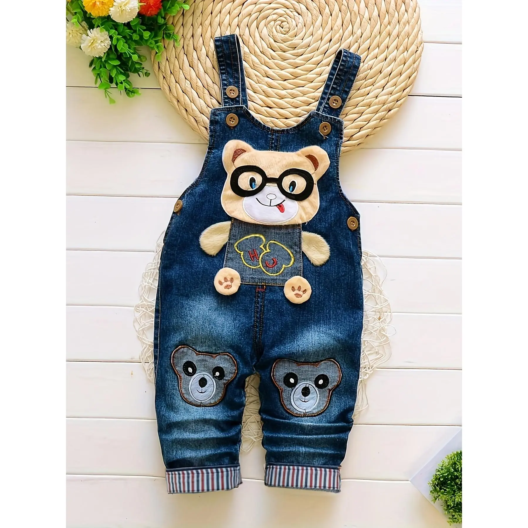 Baby Boys Overalls, Kids Cute Cartoon Pattern Bib Pants, Perfect for Outdoor