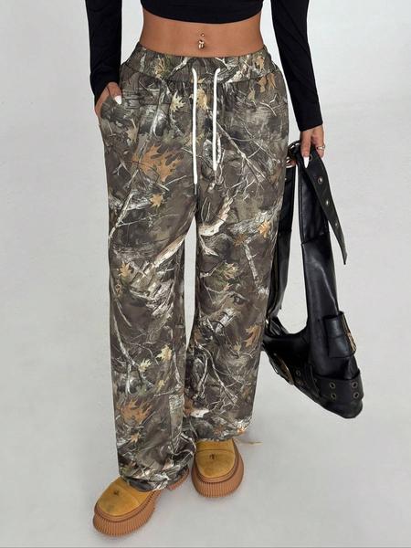 Women's Camo Print Sweatpants, Casual Comfy Jogger Pants for Daily Wear, Ladies Bottoms for Summer, Trouser
