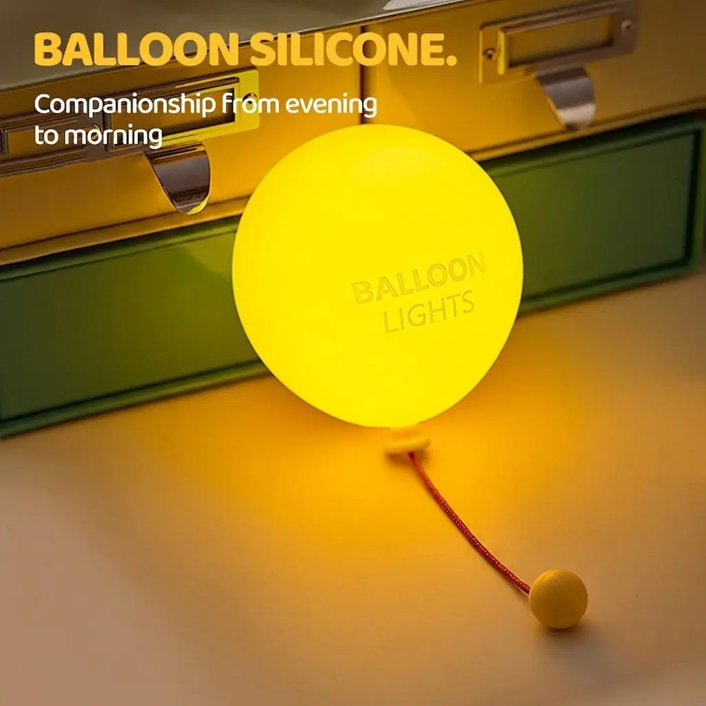 Balloon Wall Light, Hallway Night Light, 1 Pack | Rechargeable, Silicone Soft, 30 mins Timer, Orange Yellow Lighting For Nursery, Boys, Girls, Children