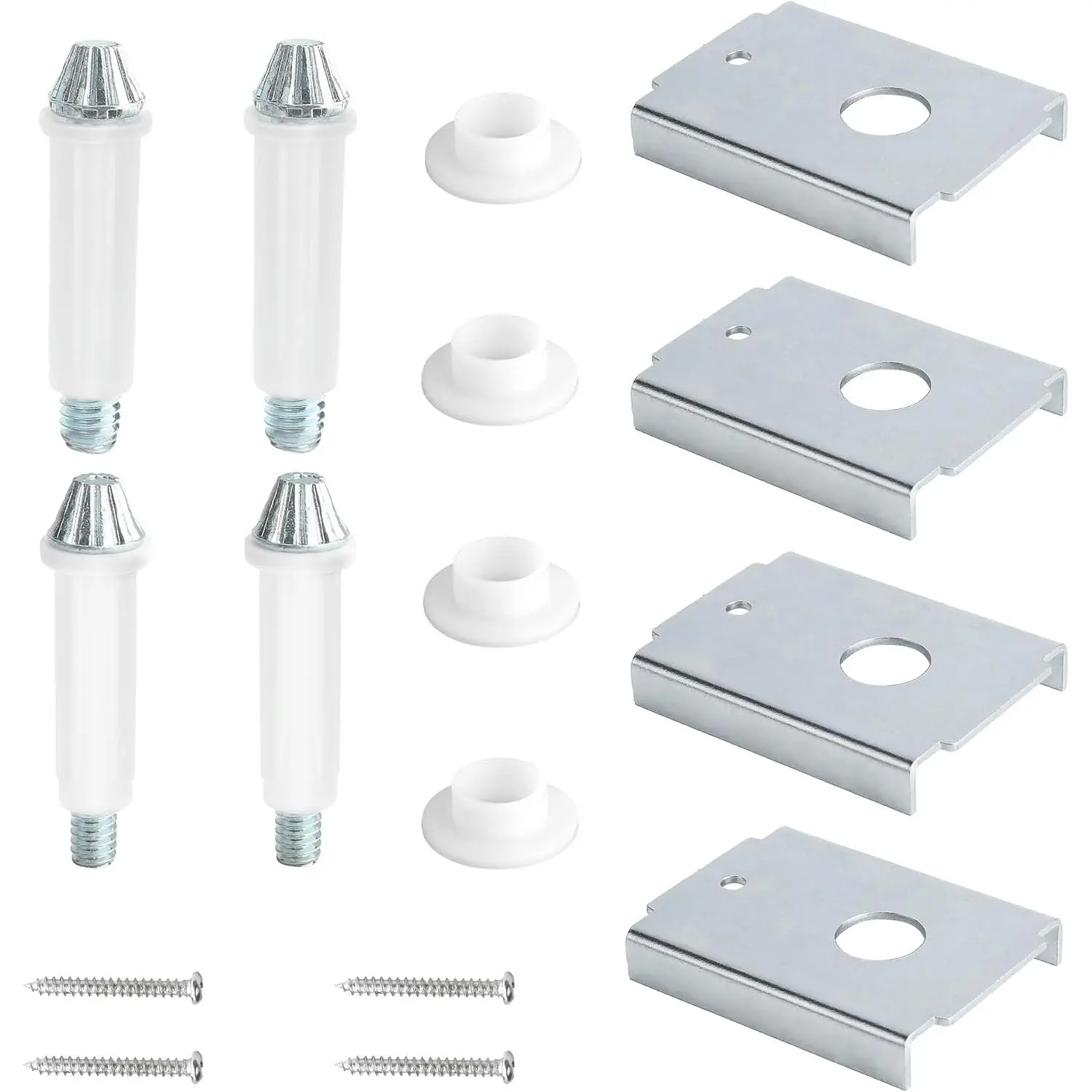 Bifold Door Repair Kit for /8"  Bifold Closet Doors, Bottom Pivot Bracket  with Adjustable Bottom Pivot Screws, Includes Metal Repair Brackets & Pivot Washers, 4 Pack