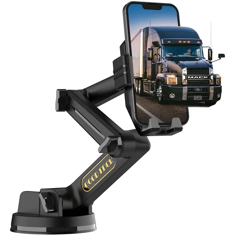 Car Phone Mount, Car Phone Holder, Long Arm Design, Anti-Shake Suction Cup, Compatible with All Phones and Vehicle Types, Secure and Stable