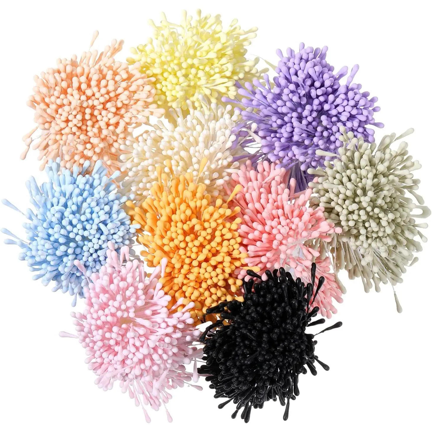 1200 count Flower Stamens for Crafts, Artificial Flower Stamens, 10 Colors DIY Craft Simulated Stamen for Wedding Bouquet Party Decoration Scrapbook