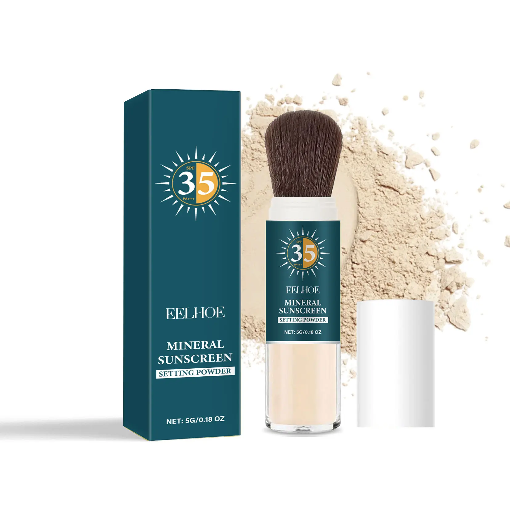EELHOE Mineral Protective Setting Powder, Long Lasting Oil Control Moisturizing Light Breathable Makeup Matte Protection Set Powder