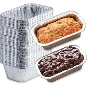 (55 Pack) 1LB Mini Foil Loaf Pans - 1 Pound Disposable Aluminum Baking Pans for Individual Bread, Cake, Meatloaf - Small Loaf Pans with Liners, Small Bread Tins 6 x 3.5 x 2