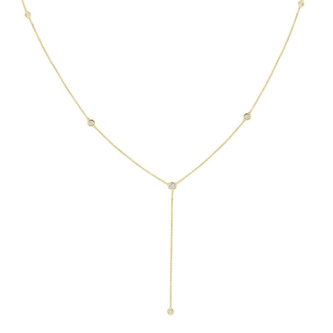 Luxury Gold Layered Necklace Set For Women Dainty CZ Pendant Lariat Y Necklace Bridal Gift For Her