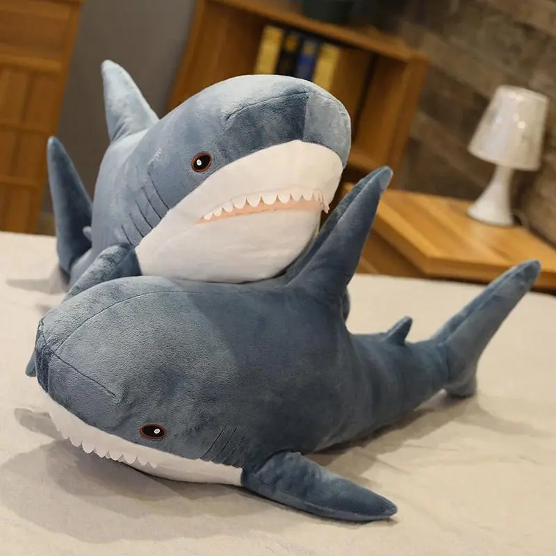 45/60cm Cute Shark Plush Toy Soft Stuffed Speelgoed Animal Reading Pillow for Birthday Gifts Cushion Doll Gift