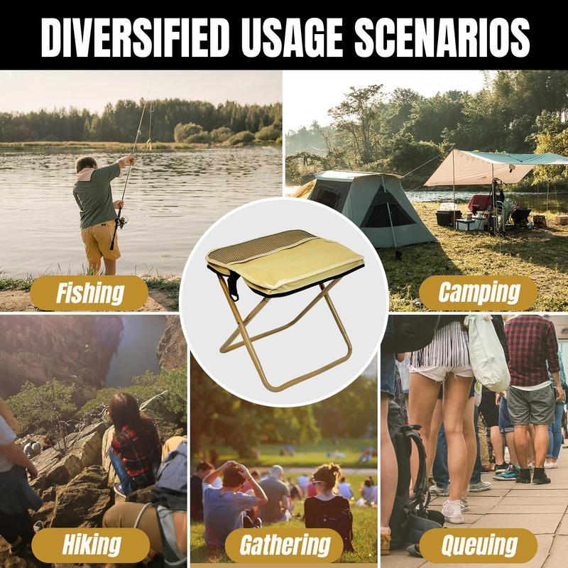 Portable Folding Stool with Carry Bag, Lightweight Foldable Stool, Outdoor Chair with Pocket, Camping Folding Chairs, Travel, BBQ, Fishing, Beach, Picnic, Camping Portable Folding Stool with Carry Bag, Lightweight Foldable Stool, Outdoor Chair with Pocket, Camping Folding Chairs, Travel, BBQ, Fishing, Beach, Picnic, Camping