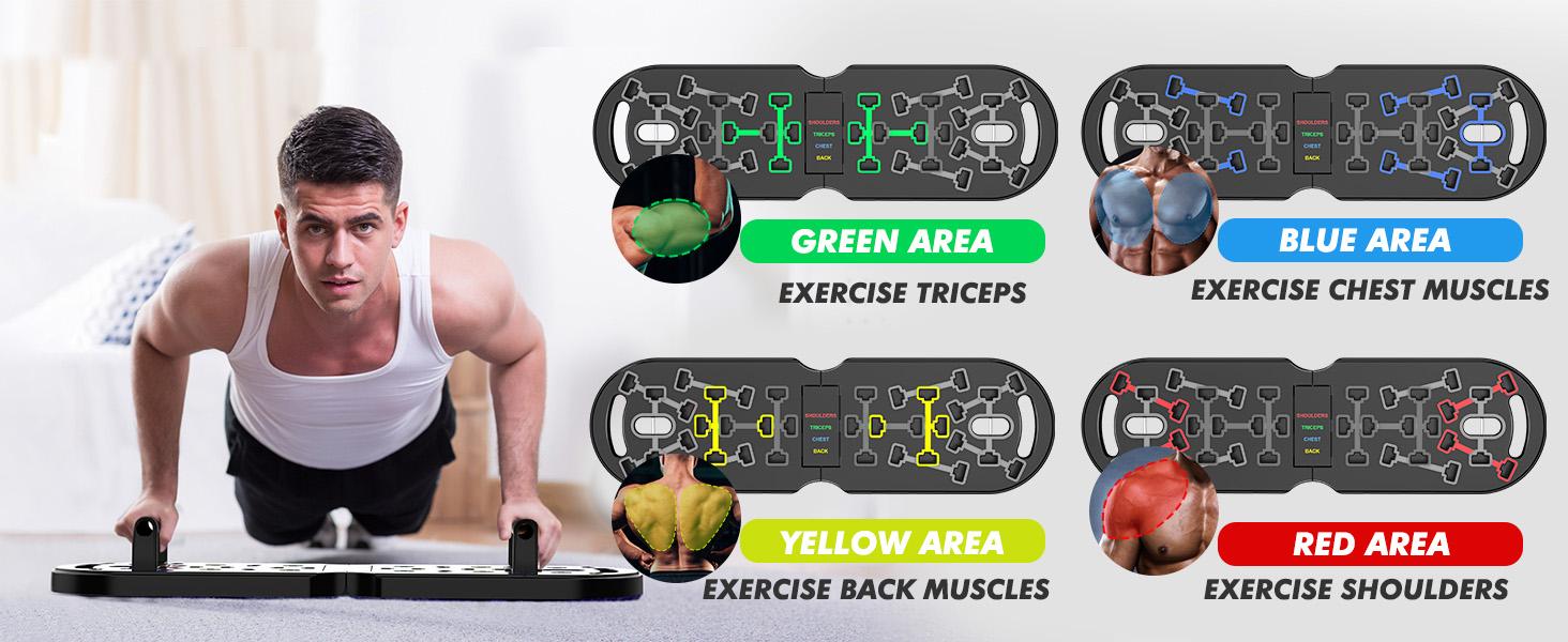 THE WELL KEPT Portable Home Gym Workout Equipment, Push Up Board, Pilates Bar & Fitness Accessories with Resistance Bands for Upper Body Strength Training Full Body Workout at Home