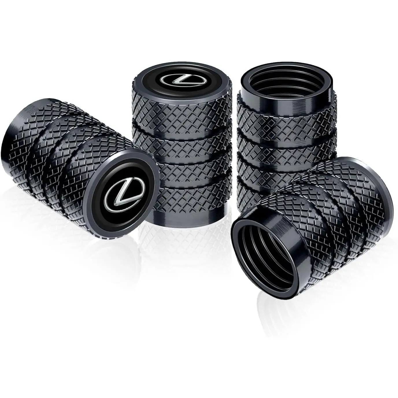 4PCS Aluminum Tire Valve Caps for Lexus RX ES GS LS NX GX LX RC LC IS, Sporty Valve Stem Covers, Twist-On Car Accessories