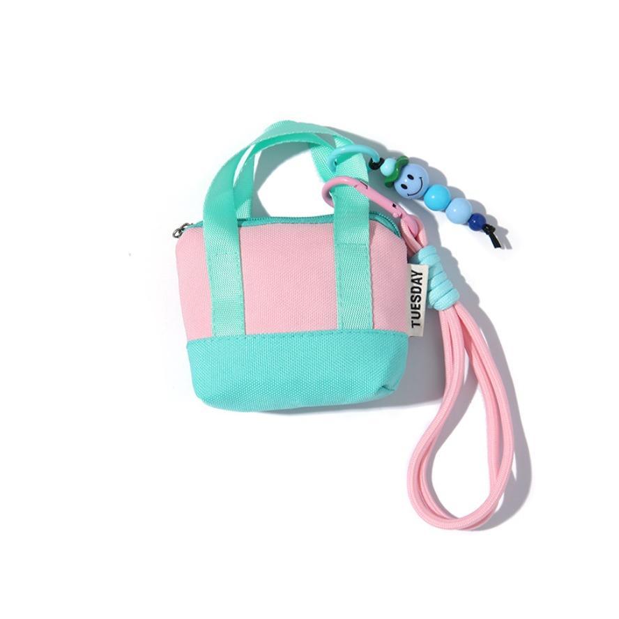 Dopamine Pink Mini Handbag, Multifunctional Purse with Coin & Card Holder Storage