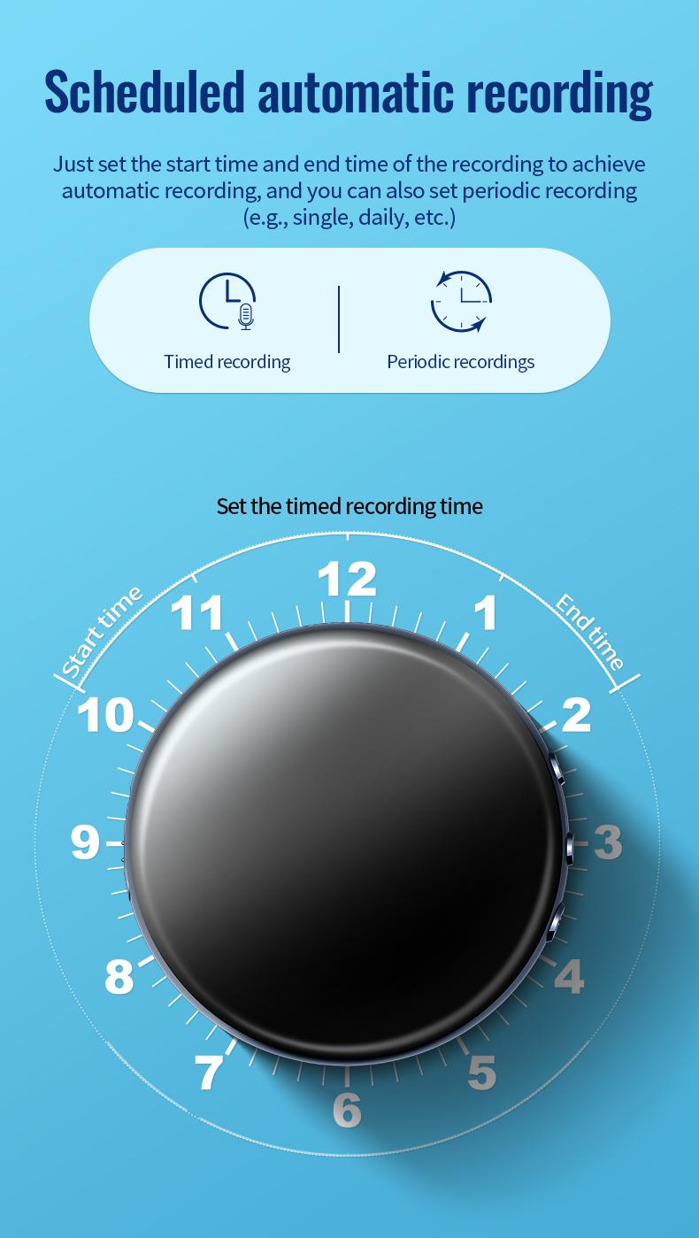 Magnetic Digital Voice Recorder + Voice Activated Recorder, Compact Audio Recorder, Audio Recording Device, Grabadora de Audio Digital Usb Wireless Portable Mini Headsets