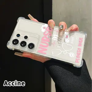 Phone Case for Samsung Galaxy S25 S24 S23 Plus FE S22 Ultra Nurse's Gentle Call Pattern Premium Non-Yellowing Cover Casing Clear Protective Four Corners Air Cushion Anti-drop