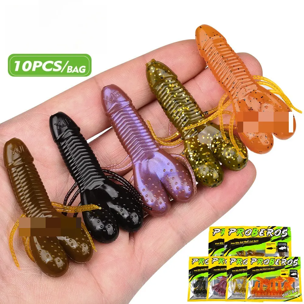 Soft Plastic Potato Artificial Lures, 10-Pack All-Season Flexible Baits with Slow Fall Vibrating Action, 0.25 oz for Saltwater Bass Fishing, Angling Supplies, Vibrating Lure, Slow Fall Action, Flexible Shape, Saltwater Fishing