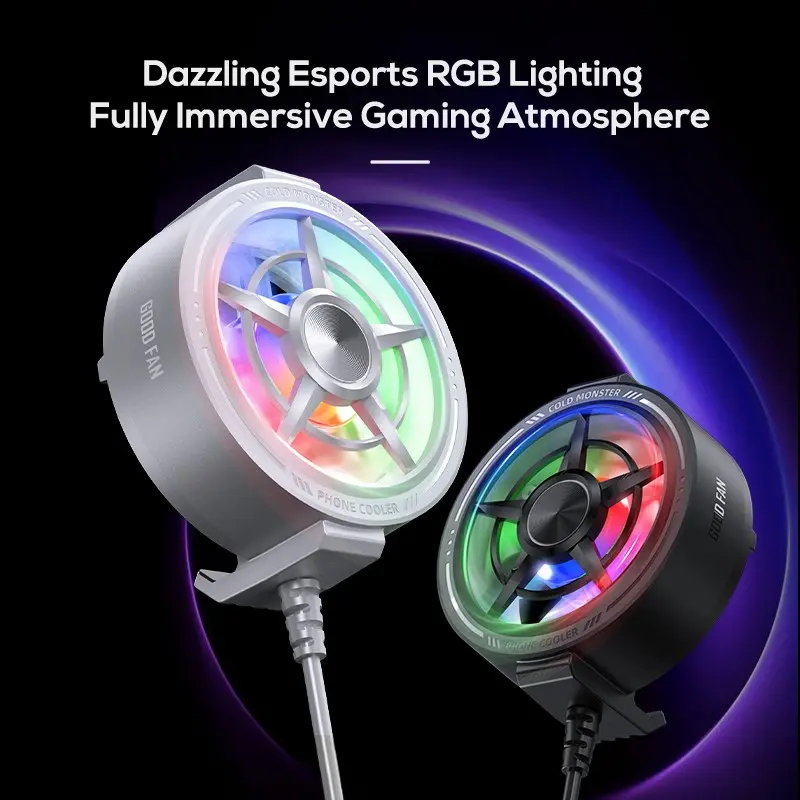 Gaming RGB Phone Cooling Clip, No Condensation, Safe Low Noise Operation, High Frame Rate Stability, Long-Term Use, Mobile Cooler Accessory