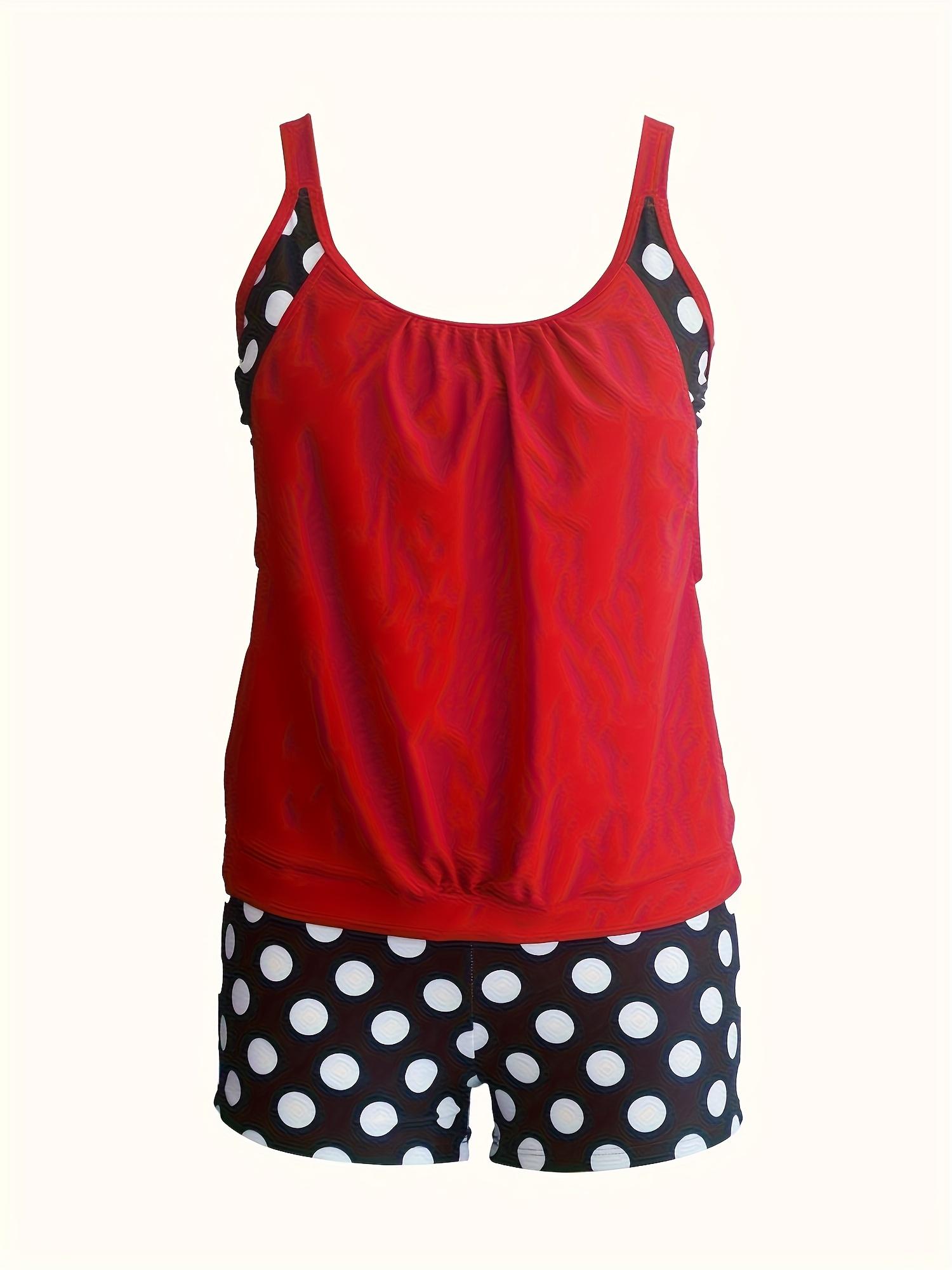 Flattering Tummy Control Racerback Tankini with Boy Shorts - Ideal for Beach Days, Pool Parties & Family Vacations |   2026 New Arrival Plus Size Swimwear That Hides Tummy, Family Approved Swim, Abercrombie Bikini Inspired Bathing Suits for Women cute