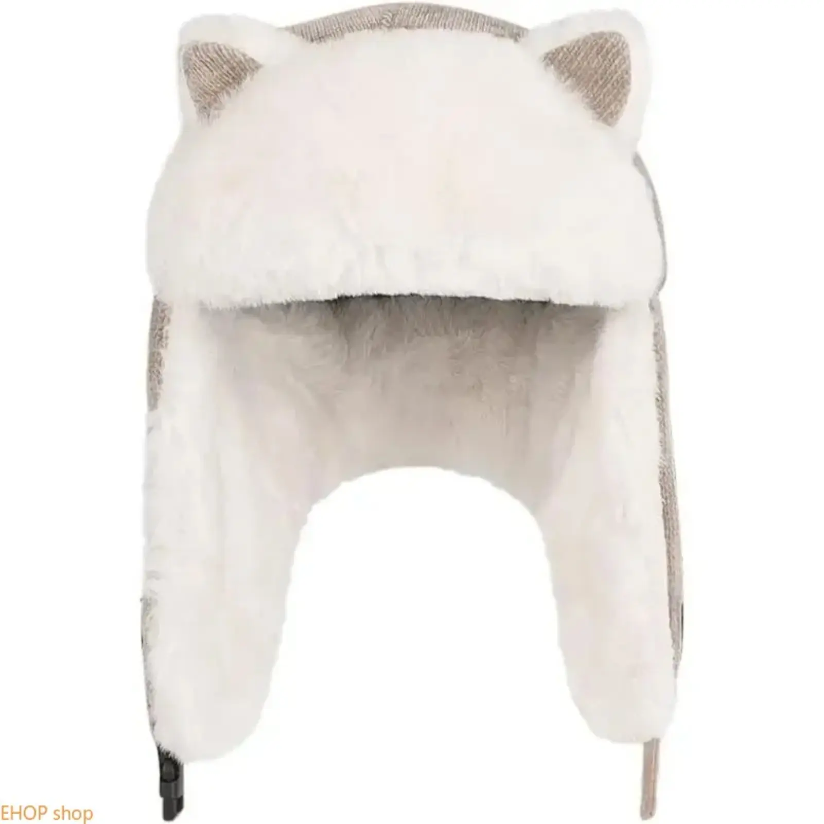 Women's Winter Velvet Trapper Ushanka Hat, Fleece Earflaps with Cat Ears & Warm Fur, Adjustable Hook & Loop Chin Strap (54-56cm), Soft Cozy Outdoor Sports Cap for Skiing, Birthday Gift