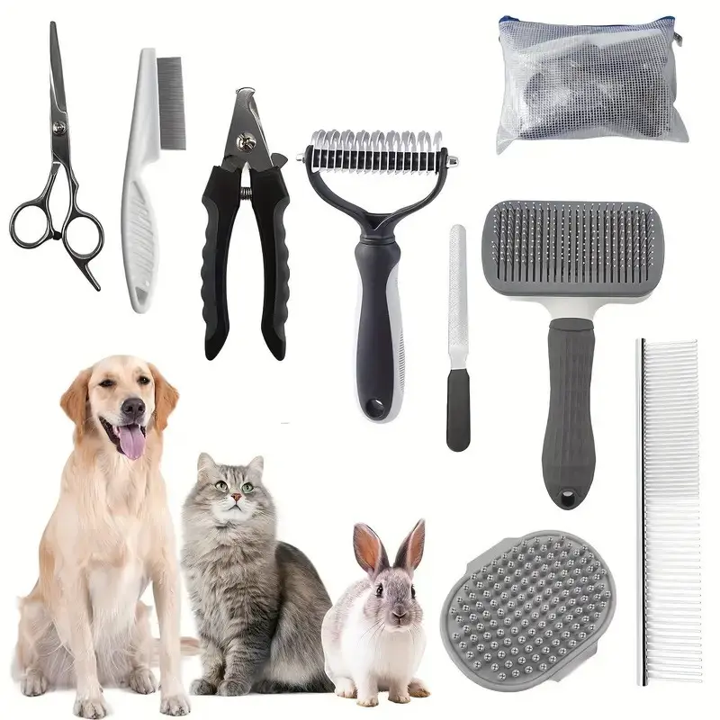 Multi-Functional Pet Grooming Supplies Kit, Includes Nail Clipper and File, Daily Care Set for Cats Dogs Rabbits, Essential Pet Beauty Tools