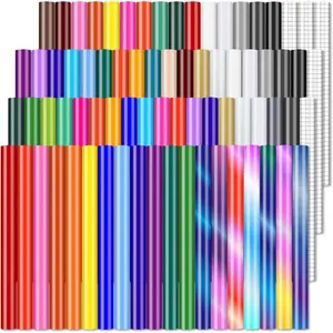 75 Pack 12"x12" Permanent Adhesive Vinyl Set, 70 Vinyl Sheets + 5 Transfer Tapes, Waterproof for Outdoor Use, Compatible with All Cutting Machines, Perfect for Home Party Decor, Car Decals & Stickers