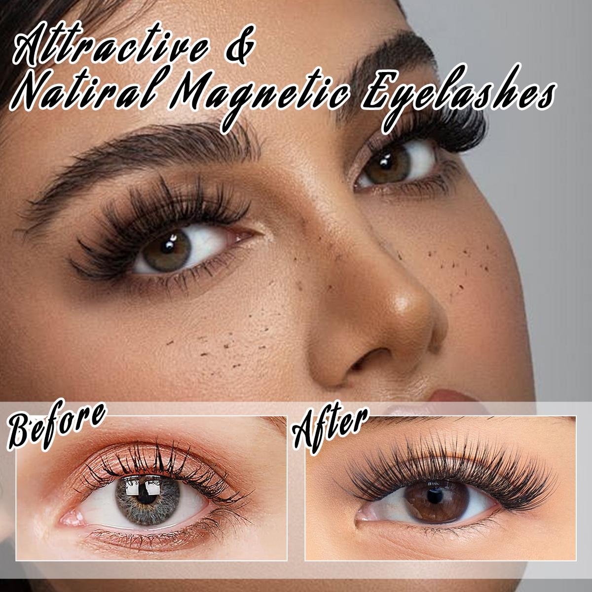 Magnetic Eyelashes with Applicator, 1 Box Reusable No Glue Needed False Eyelashes with Eyeliner & Applicator, Eye Makeup Product for Women, Cosmetic, Lashes, Eyelashes, Glueless Lashes