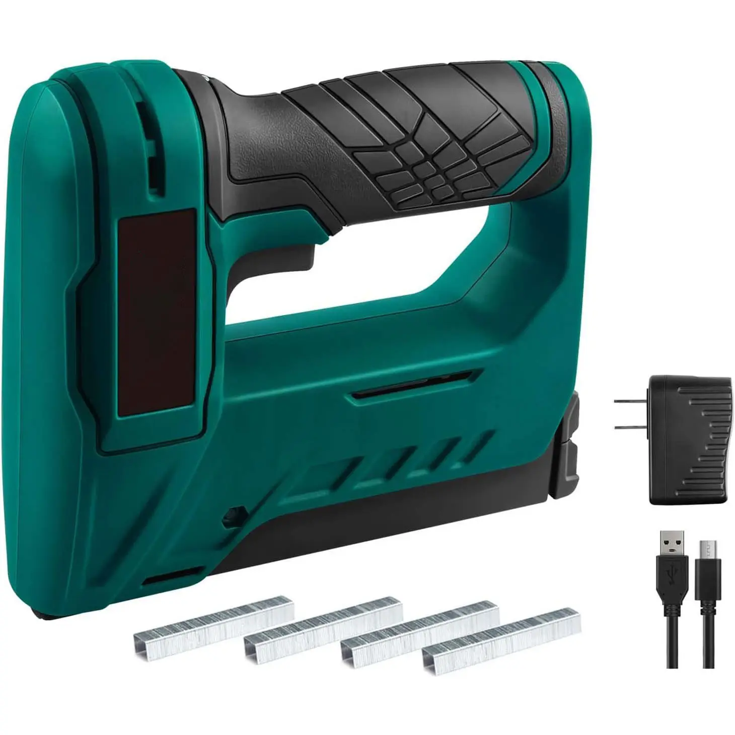 Electric Staple Gun for Wood - Cordless Stapler Gun with T50 Staples, USB Charger, Heavy Duty Satple Gun for Upholstering, Crafts, DIY, Carpentry, Material Repair
