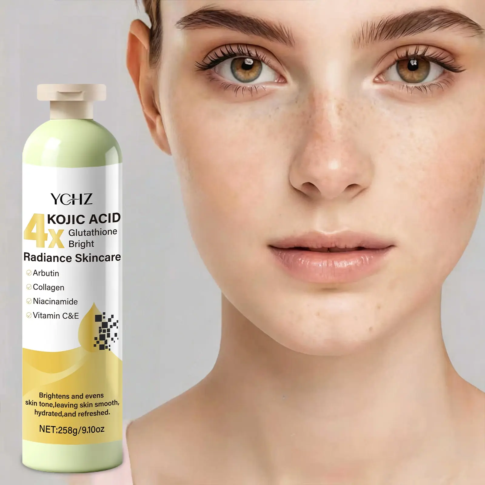 Glutathione Face Cream, Even Skin Tone, Fade Dark Spots, Non-Greasy, Unisex, Whitening Moisturizer, Day & Night Use, 258g