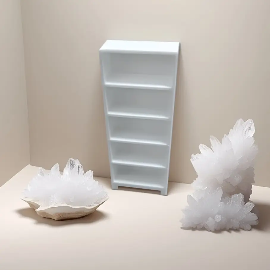 3D Printed Plastic Mini Bookshelf with Sturdy Base, 5-Tier Miniature Model, Fairy Garden & Desk Decor Ornament