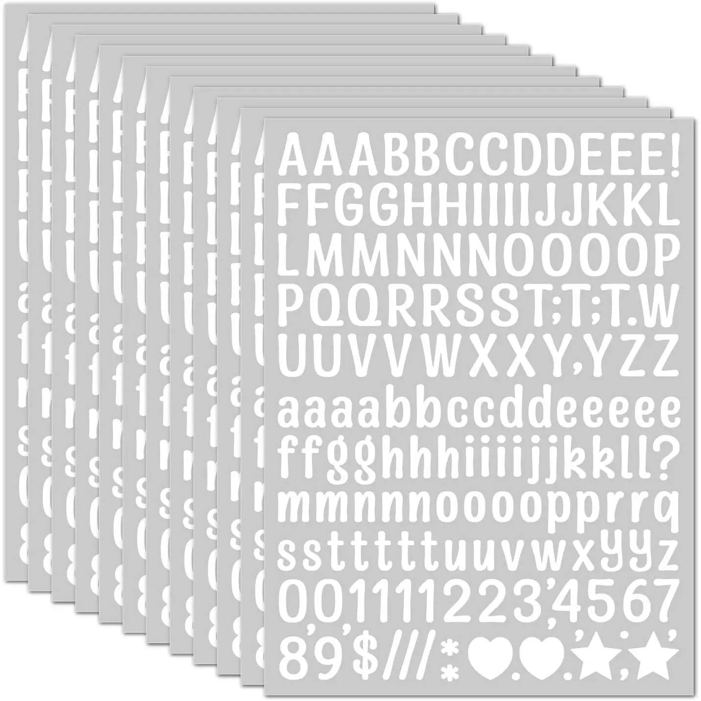 15 Sheet Small Letter Stickers - 1/2 Inch White Vinyl Self Adhesive Alphabet Number Stickers Stick  Letters for Arts Crafts Outdoor Sign Wall Mailbox Windows Doors  Poster Board