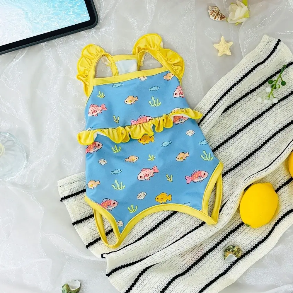 Dog Bikini Vest - Sleeveless, Round Neck, Cartoon Print, Stretchy, Breathable, Soft, Comfortable Dog Swimsuit (S, 33 cm-48 cm) for Pool Parties, Pet Apparel, All Seasons
