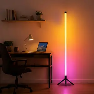 47in LED RGB Floor Lamp Bar, Sound Pickup Ambient Light, Corner Wall Light for Bedroom, E-Sports Room Live Atmosphere Lamp