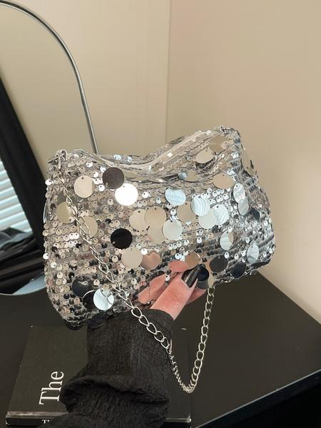 New Shiny Sequins Bag, Elegant Simple Versatile Shoulder Crossbody Bag, Crossbody Clutch Purse, High-End Design, Perfect for All Occasions