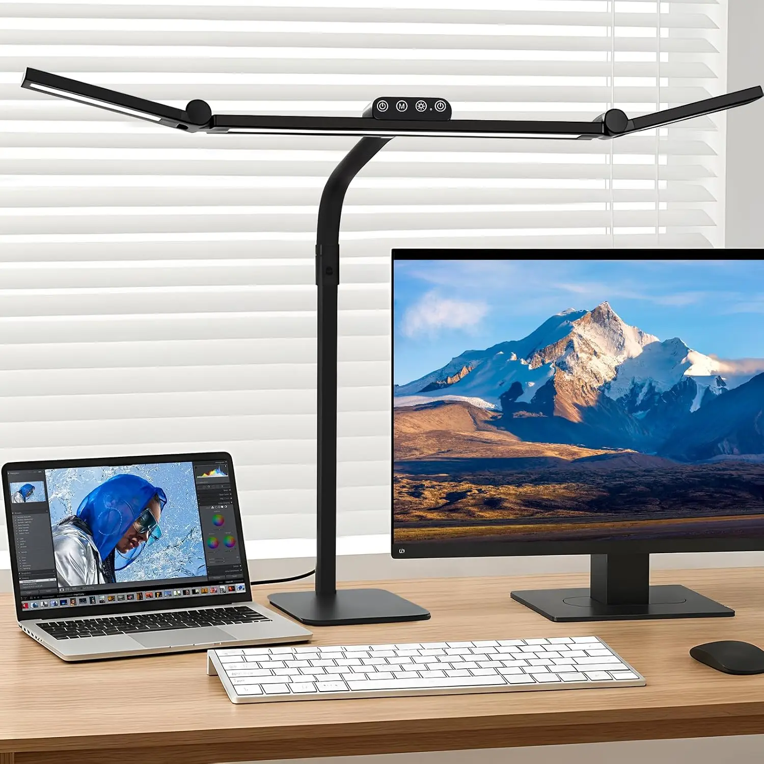 LED Desk Lamp with Sturdy Base, 28.2" Adjustable Gooseneck Swing Arm, Modern Ultra-Bright Dimmable Architect Light for Home Office Desktop Computer, Reading, Study