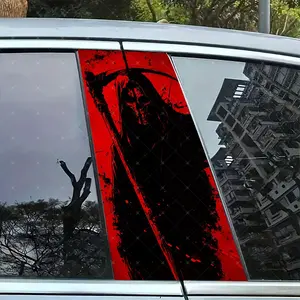 2pc Death God Creative Vinyl Stickers, Car B Pillar Protection Decals, Easy Peel Off, Sunproof Waterproof Scratch Resistant, All Models