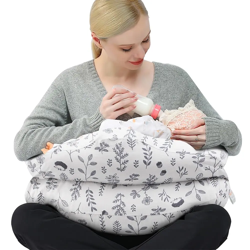 Adjustable Breastfeeding Pillow for Moms - Large Size, Extra Support, Removable Cover, All-Season Bottle Feeding Pillow for Baby & Maternity Essentials, No Warning Applicable
