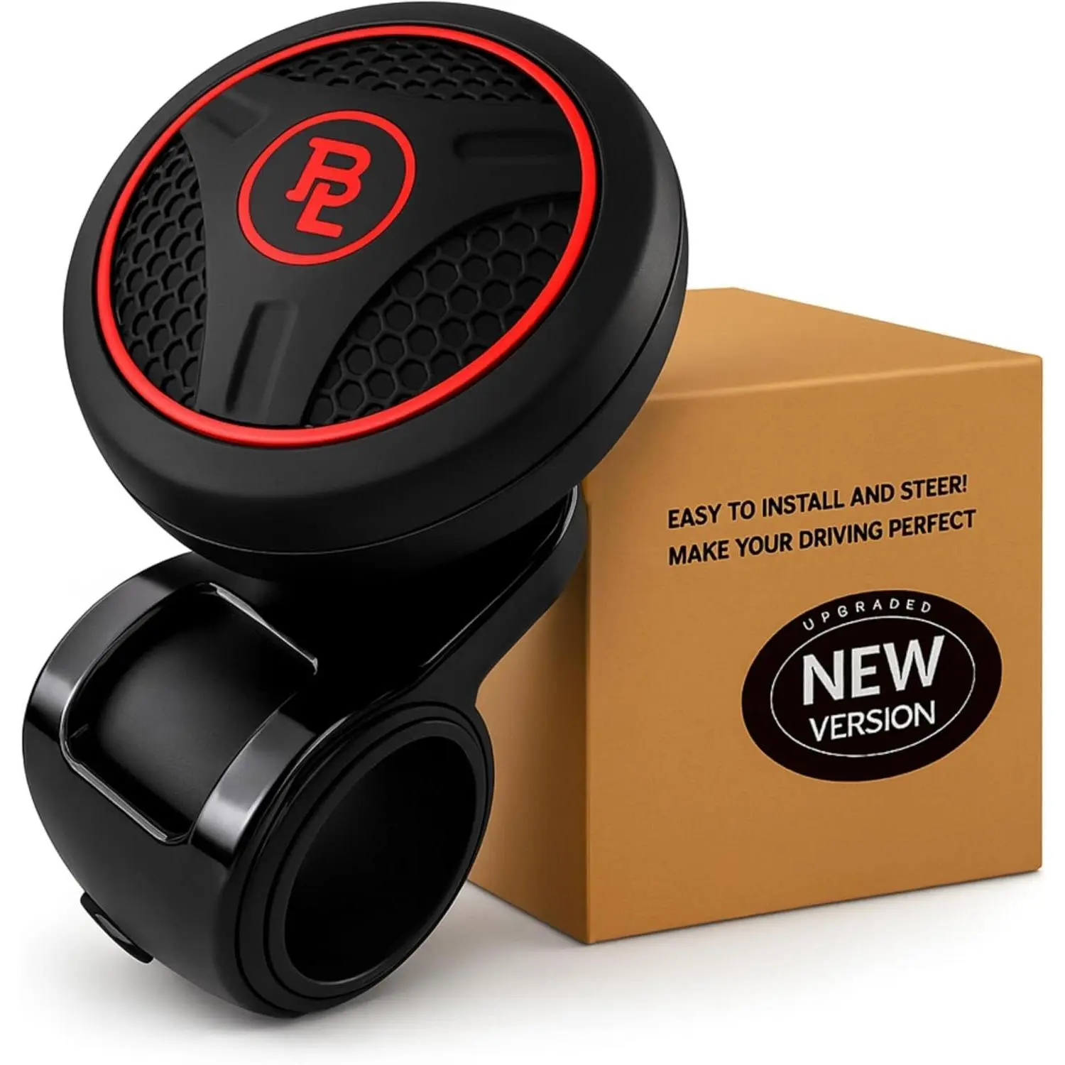 BL Steering Wheel Knob Spinner -  Non-Slip Fit, ABS &   Finish  Knob with Metal Ball Bearing - Ideal for , ,  ( Red)
