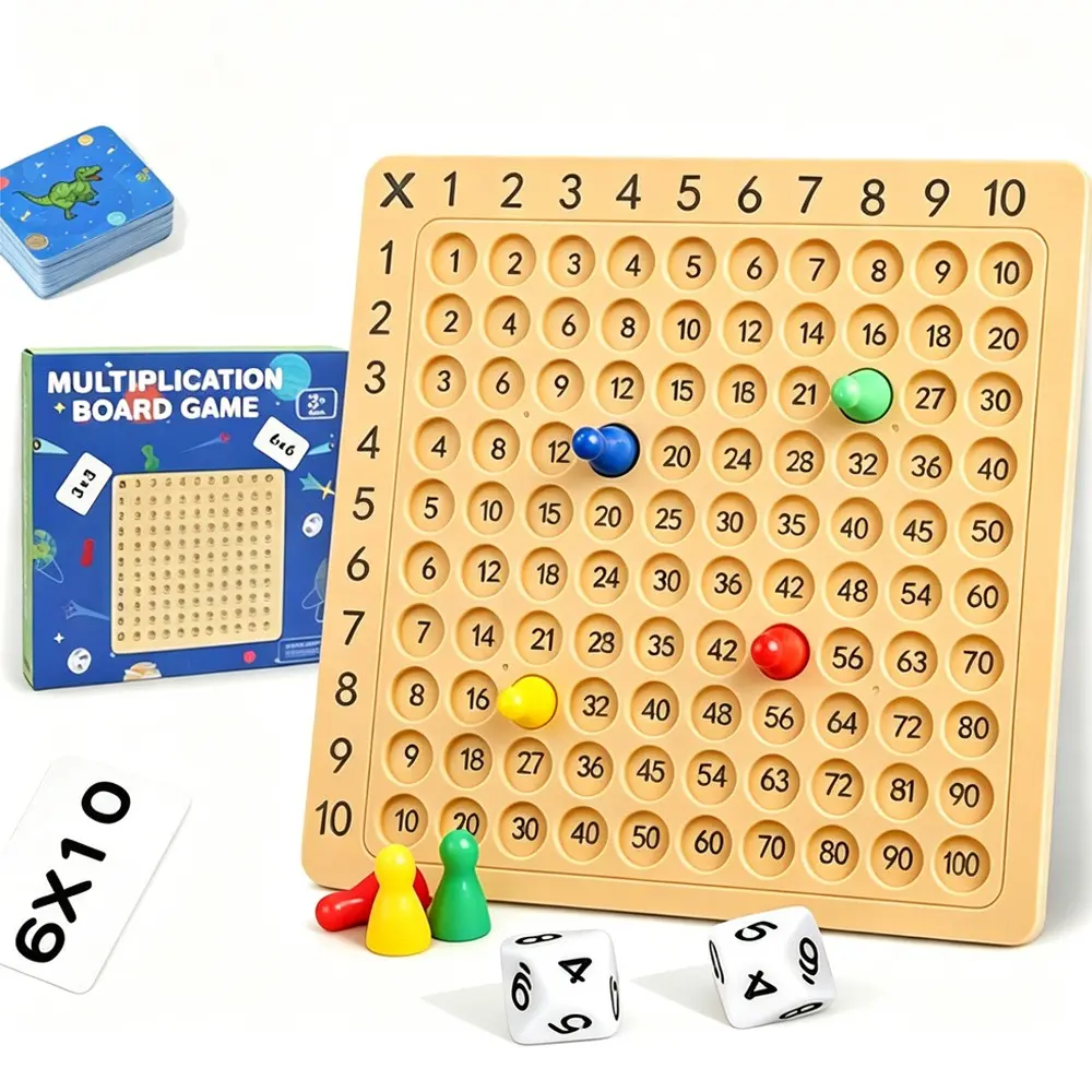 Multiplication Board Game for Kids, Educational Toy for Children, Enhances Mathematical Skills, Ideal for Home Schooling Activities