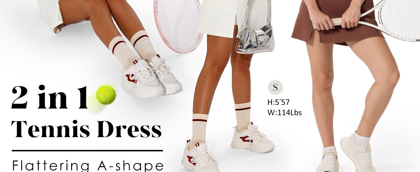 OFEEFAN Athletic Dress for Women Mini U Neck Sleeveless Built in Shorts with Pockets Tennis Golf Graduation OFEEFAN Athletic Dress for Women Mini U Neck Sleeveless Built in Shorts with Pockets Tennis Golf Graduation