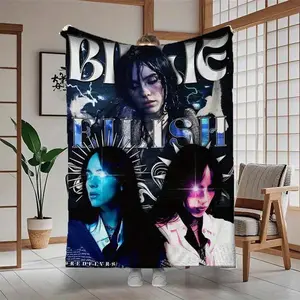 Billie Style Digital Print Flannel Throw Blanket - Soft, Cozy, and Warm All-Season Multi-Functional Nap and Travel Blanket with Vibrant Character Designs, Perfect for Home, Office, Car, and Camping,Suitable as a gift sizes 60*80,30*40 ,40*50 50*60