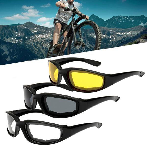 [Mother's Day Gifts]3 pairs  Motorcycle Sports Biker Riding Glasses Wind Resistant Eye Protection Women Men Sports Goggles Cycling Glasses Sunglasses Gray/Clear/Yellow