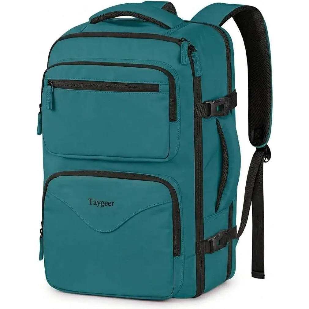 Travel Personal Item Bag 18 x 14 x 8 Inches, Under Seat Carry on Backpack for Women with Water Bottle Pocket, Shoe Pouch and TSA Approved Laptop Compartment Fits 15.6 Inch Laptop, Peacock BlueGift