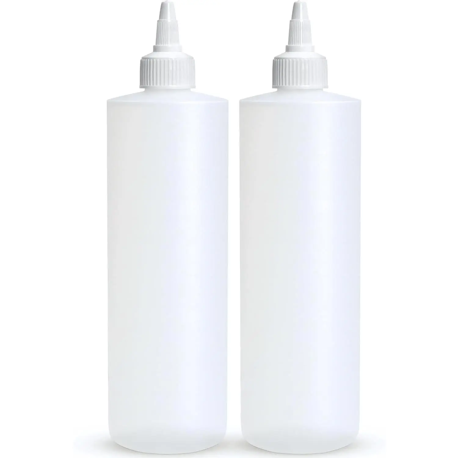 Condiment Squeeze Bottles, 16 OZ Empty  Bottle with Twist Top Cap, Leak Proof -  for Ketchup, Mustard, Syrup, Sauces, Dressing, Oil, Arts and Crafts,  Plastic - 2 PACK