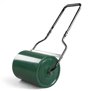 16in Heavy Duty Steel Lawn Roller for Garden Seeding & Soil Leveling - Dual Push or Pull Operation, Fillable Drum with Ergonomic U-Handle summerwins