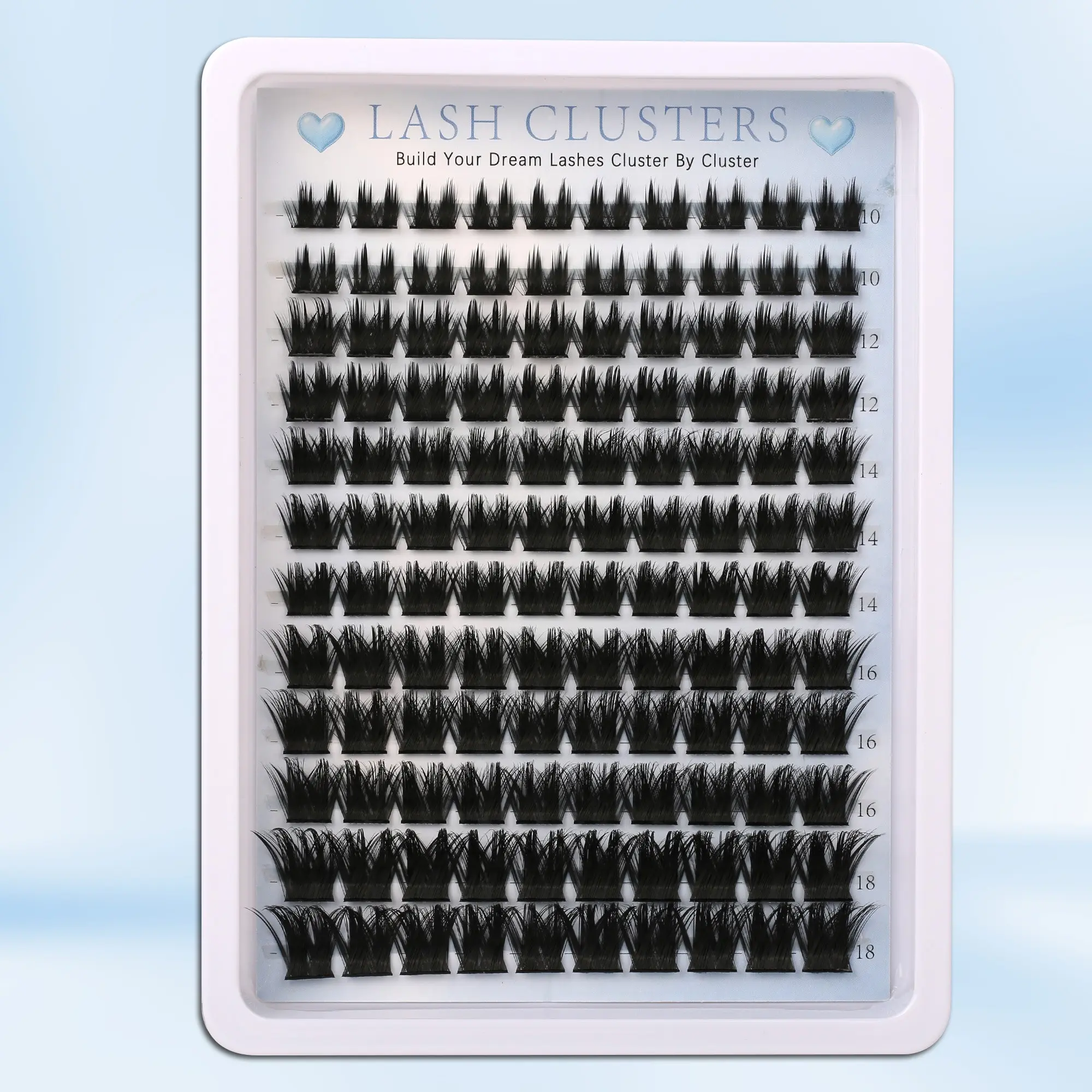 DIY Voluminous Dense Eyelash Clusters 10-18mm, 3D Layered Thick Single Lashes for Natural Extension, Full Look Makeup Effect