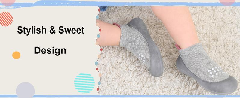 Baby Sock Shoes Toddler Walking Shoes Infant Non-Slip Slippers Soft Rubber Sole Sneakers for Baby Boys Girls